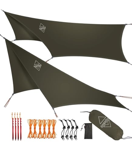 Aqua Quest GUIDE Medium Tarpaulin 3 x 2 m Olive - Ultralight and